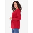 thumbnail image 3 of Roaman's Women's Plus Size Ultimate Cotton Crewneck Long Sleeve Tee, 3 of 6