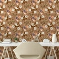 thumbnail image 2 of Ambesonne Floral Peel & Stick Wallpaper for Home, Dahlias Roses and Vanilla, 13"x100", Pale Rust Amber Beige, 2 of 5