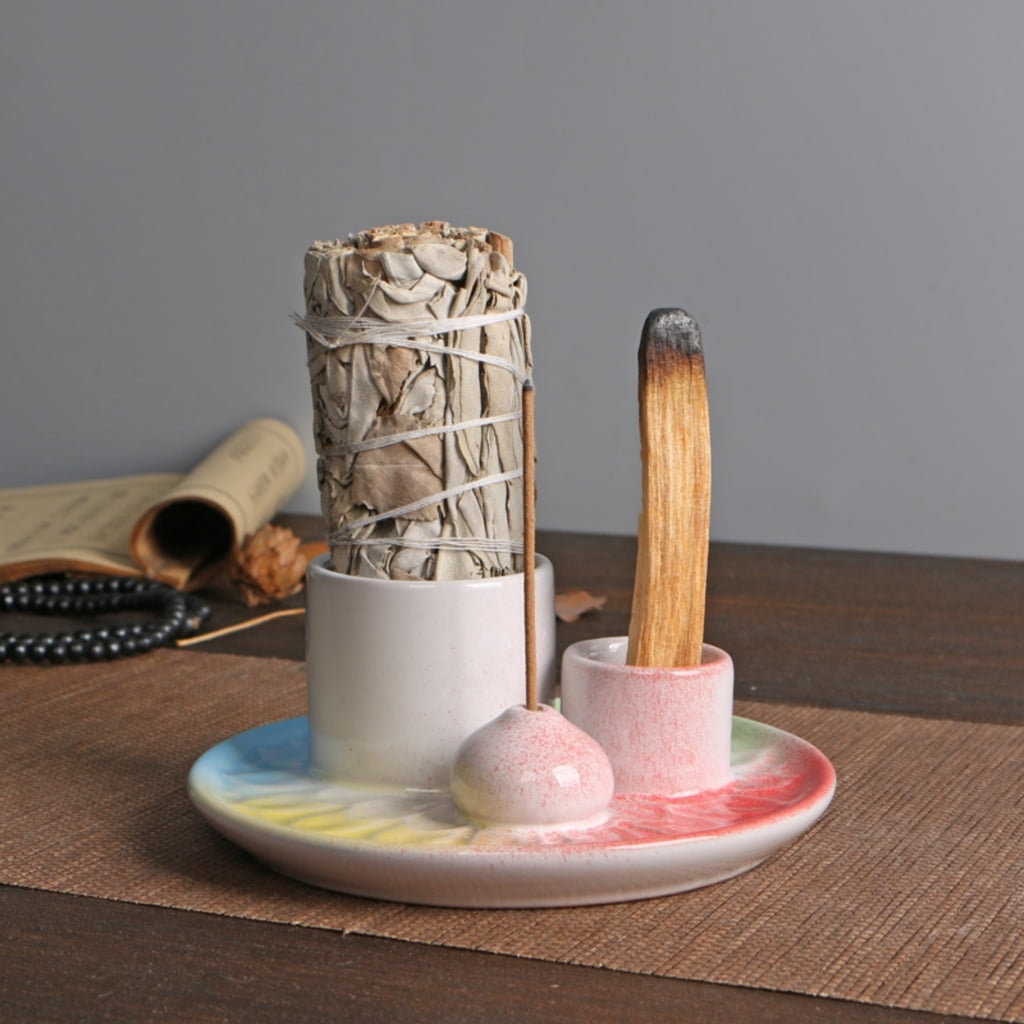 Oasiva Multipurpose Ceramics Incenses Ashes Catchers Tray Holders for Stick Cones Santo Wood and Sages with Elegant Design