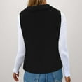 thumbnail image 7 of Womens Vests Fashion Casual Sleeveless Lapel Open Front Fleece Cardigan Fall Fashion Solid Color Fuzzy Jacket Sweater (Black L), 7 of 7