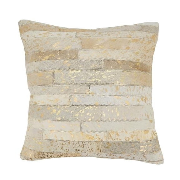 Saro Lifestyle Elegance Charm Hair on Leather Throw Pillow Cover