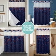 thumbnail image 5 of No Hook Shower Curtain with Snap in Liner, Independence Day Watercolor Star Waterproof Bath Curtain Double Layers with See Through Top Window, July 4th Stars Navy Blue Hotel Shower Curtains 60x72in, 5 of 9