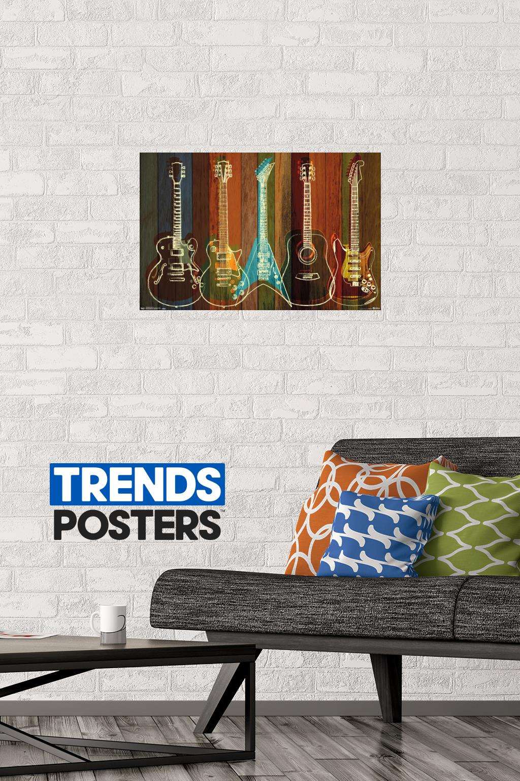 Guitars Wall Art Wall Poster, 14.725" x 22.375"