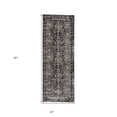 thumbnail image 3 of 8' Gray and Ivory Abstract Runner Rug, 3 of 5