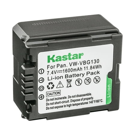 Image of Kastar 1-Pack VW-VBG130 Battery Replacement for Panasonic HDC-HS100GK HDC-HS200 HDC-HS250 HDC-HS250K HDC-HS300 HDC-HS300K HDC-HS300P HDC-HS300PC HDC-HS350 HDC-HS700 HDC-HS700K Camera