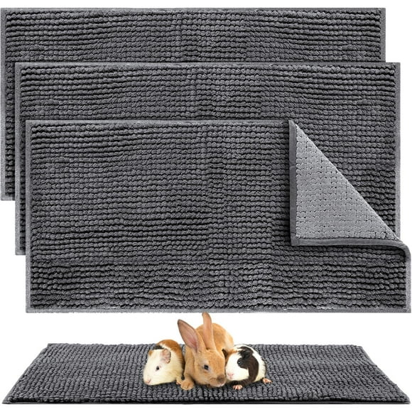 Washable Fleece Guinea Pig Cage Liner - Reusable Bedding for Small Animals - Training Mat for Guinea Pigs, Rabbits, Hamsters - 47.2 x 24 In
