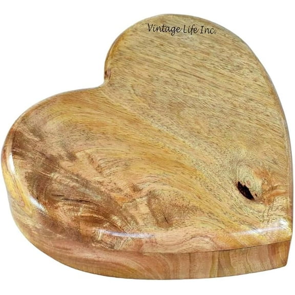 Wooden Cremation Urn Large Heart Shape | Funeral Heart Shape Urn | Keepsake for Ashes | Biodegradable Burial Urns for Pet Ashes & Human Ashes (Without Engraving)
