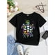 thumbnail image 1 of Watercolor turtle pattern printed T-shirt, casual and comfortable round neck short sleeved T-shirt for girls in spring and summer, fashionable and versatile top, 1 of 6
