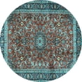 thumbnail image 1 of Ahgly Company Indoor Round Persian Light Blue Traditional Area Rugs, 5' Round, 1 of 4