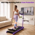thumbnail image 3 of Walking Pad Treadmill with Handle Bar & 6% Adjustable Incline, Foldable Portable Treadmills for Home Office, Quiet Under Desk Treadmill, Purple, 3 of 10