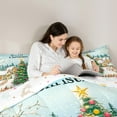 thumbnail image 5 of Manfei Merry Christmas Full Size Comforter Sets,Chic Xmas Tree Bedding Comforter Set,Western Happy New Year Bedding Sets For Kids,Microfiber Bedroom Decor Reversible,3-Piece, 5 of 8