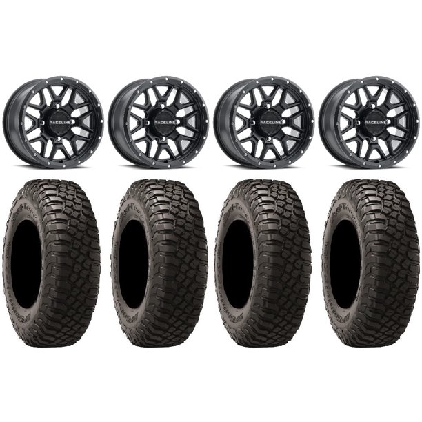 Raceline Krank 14 Wheels Black 38mm 32 Bfg Km3 Tires Can Am Maverick X3 Honda Pioneer 1000 Talon Walmart Com