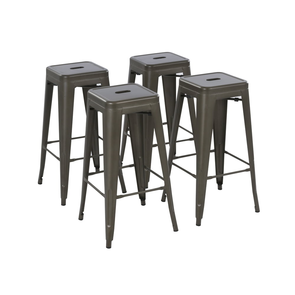 Howard 30" Backless Metal Bar Stool, Set of 4, Multiple Colors
