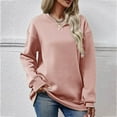 thumbnail image 3 of STETMN Women's Oversized Round Neck Sweatshirts Fall Drop Shoulder Pullover Top Trendy Comfy Clothes, 3 of 4