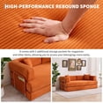 thumbnail image 2 of Convertible Oversized Sofa Bed with 2 Pillows and Side Pockets,78.8inch Wide Sleeper Futon Couch with Sturdy Frame, Multi-Functional Corduroy Floor Chaise Lounge for Living Room & Bedroom, 2 of 8