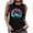 Black, variant on Women's Casual Vacation Blouse Sleeveless Round Neck Palm Print Pullover Top, Dark Gray S