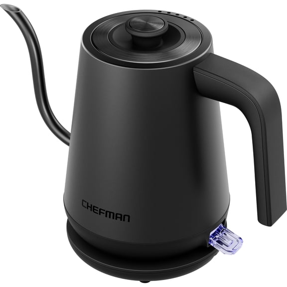 Chefman Fast-Boil 0.8L Gooseneck Kettle, 1000W with Automatic Shut-Off – Black