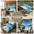 thumbnail image 6 of Ocean Beach Large Tapestry for Bedroom Wall Hanging Tapestry, Blue Coastal Palm Tree Nautical Sailboat Ceiling Backdrop Tapestries Poster Blanket Wall Decor for Teens Room Living Room Dorm 100" x 59", 6 of 8