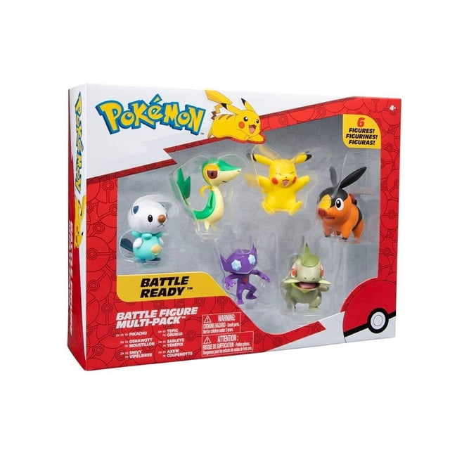 Figuras Pokémon Multipack Pikachu, Oshawott, Snivy, Tepig, Sableye y Axew