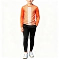 thumbnail image 5 of Hduncf Children's Multicolor Football Goalkeeper Uniform Long Sleeves Long Pants Training Uniform Two-Piece Set for Kids Orange 7-8 Years, 5 of 5