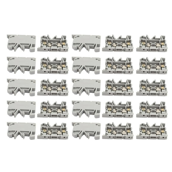 Unique Bargains 25Pcs ASK1EN DIN Rail Mount Fuse Holder Terminal Block 500V 4mm2 Cable Gray