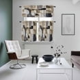 thumbnail image 5 of Abstract Color Blocks Kitchen Curtains Valances and Tiers Set of 3 Curve Geometric Impressionist Style Tier Curtains and Valance with Rod Pocket for Small Windows, 27.5"x24", 5 of 9