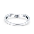 thumbnail image 3 of Half Eternity Ring Round Pave Enguagement Band Ring CZ 925 Sterling Silver Size 7, 3 of 6