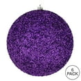 thumbnail image 3 of Vickerman 4" Plum Beaded Ball Ornament, 6 per Bag, 3 of 3