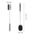 thumbnail image 4 of Unique Bargains 1 Pc Double Sided Wave Handle Bath Brush for Bathroom 16.93"x2.95"x2.36" Gray White, 4 of 6