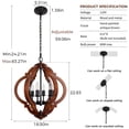 thumbnail image 5 of 6-Light Farmhouse Globe Chandelier with Open Wood Frame for Kitchen Island, Entryway & Dining Room, 5 of 10