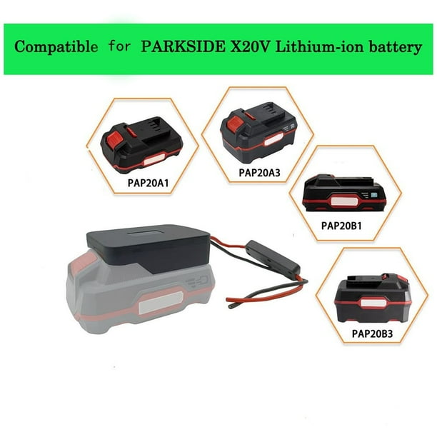 MYG 1pc Adapter for Lidl for Parkside X 20V Team Lithium Battery Power Connector DIY Walmart