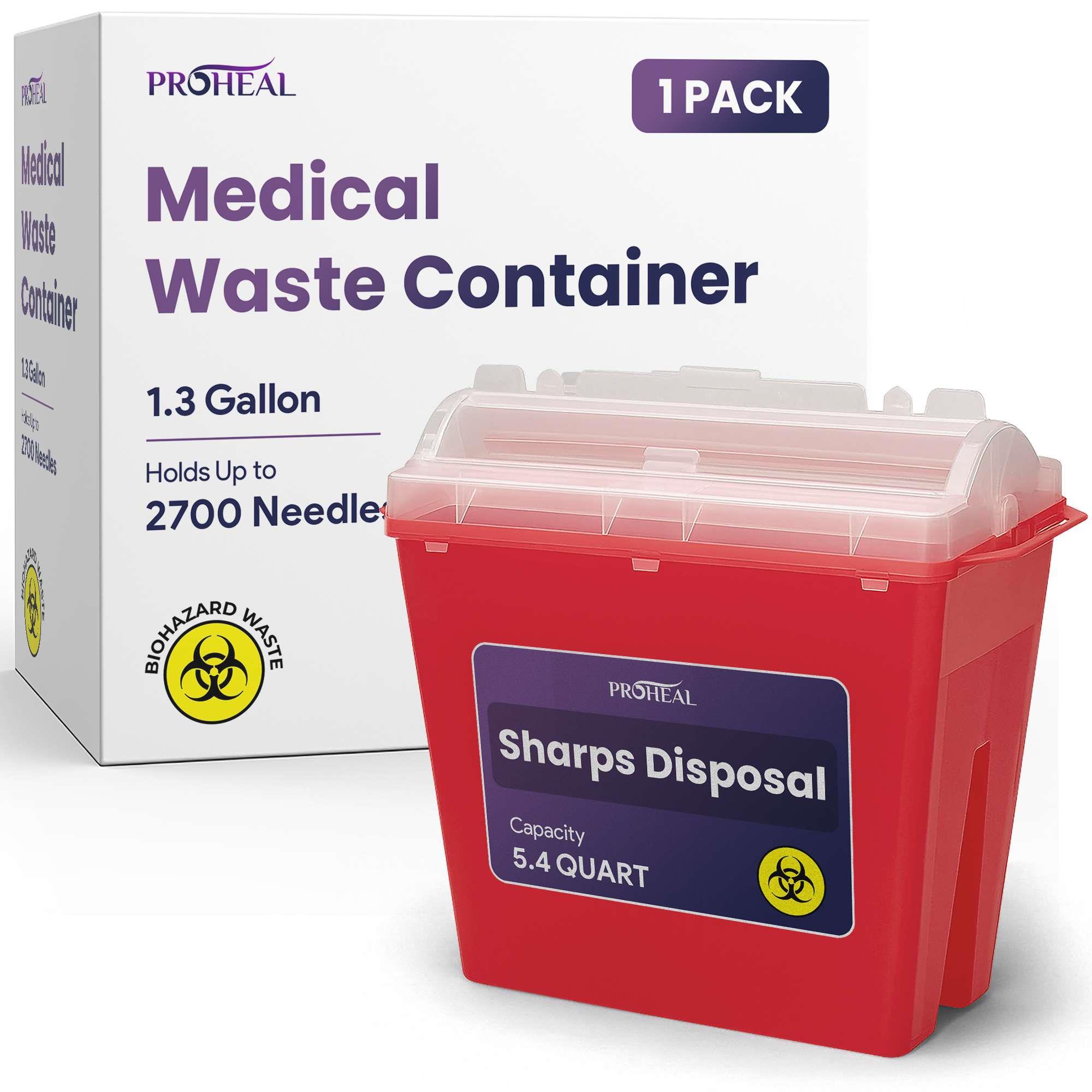 Medical Sharps Container, 5.4 Quart, 1 Pack
