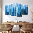 thumbnail image 3 of Elephant Stock Icy Blue Layers Wall Art - Horizontal Multi Panel Canvas - Living Room Wall Decor - Abstract Multi Panel - Blue And Decor - 68" x 42", 3 of 8