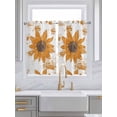 thumbnail image 2 of Tier Curtains 45 Inches Long, Orange Sunflower Window Treatment Curtain Drapes, Spring Summer Botanical Flowers Small Curtain Drapes for Bathroom Laundry Room, 27.5"x45", 2 Panels, 2 of 7