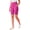 Vivid Pink White Abstract, variant on Women's Plus Size Soft Sculpt Pull-On Side-Pocket Bike Shorts