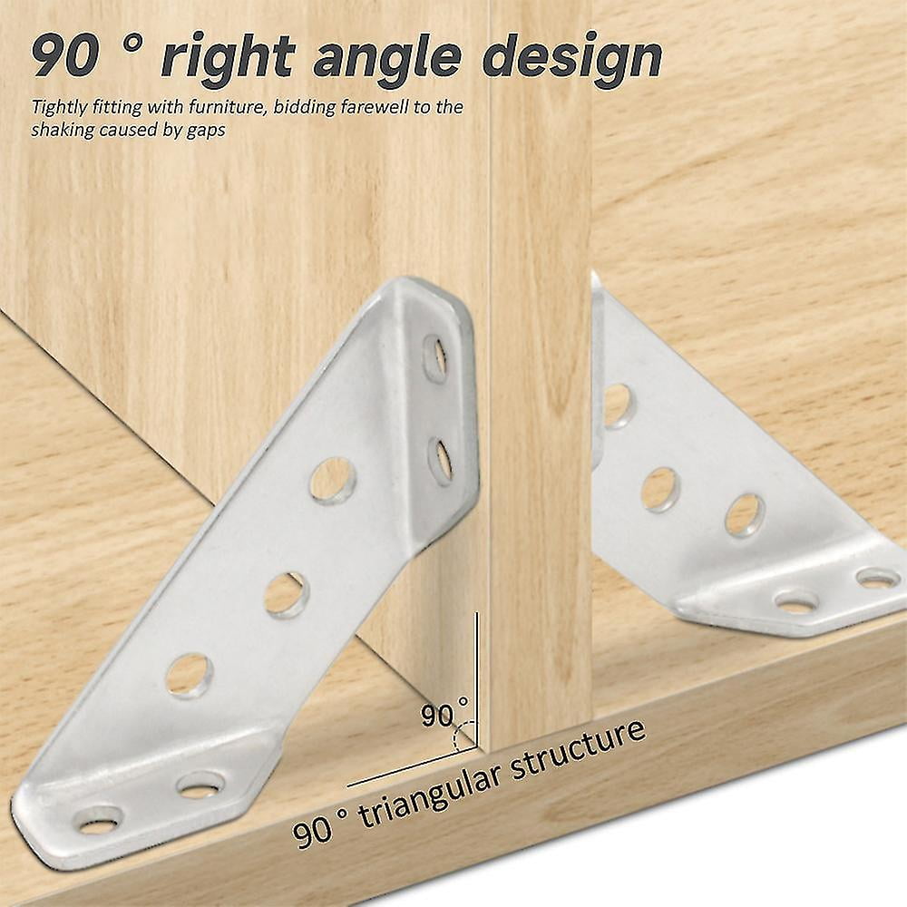 20 Conectores Universales De Esquina Para Muebles, Soporte De Esquina Triángulo Multifunción De Acero Inoxidable, Conector De Fijación En ángulo, Marco De Soporte Triangular Para Muebles, Soporte De