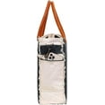 thumbnail image 6 of 	Rajeriya Sel De Mer Large Canvas Crossbody & Cowhide Tote Bag, Upcycled Canvas & Cowhide Leather Handbag Bag For Women, 6 of 7