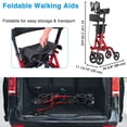 thumbnail image 3 of Yescom Déambulateur Vertical avec Siège, Aides Pliables Durables pour Tout-Terrain pour Aînés, Rouge, 3 of 10