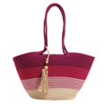 thumbnail image 1 of Bolso Tejido Hilo Algodón Hombro Compras (rosa) Rojo, 1 of 9