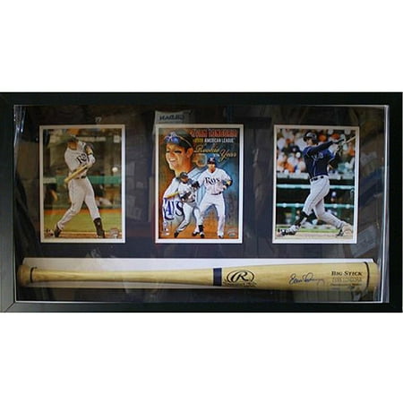 MLB Evan Longoria Autographed Shadow Box with Baseball Bat, 37x20