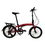 Wonder - SOLOROCK 20" 8 Speed Aluminum Folding Bike, Disc Brake - Red