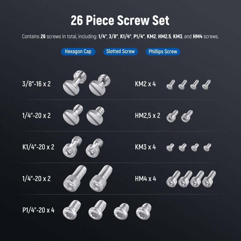 Camera Screw Thread Cutter Small Tripod NEEWER 26PCS Camera Screw Set For Photography Jamaica ...