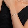 thumbnail image 5 of 925 Silver and 10K Yellow Gold IGI Certified Lab Grown Diamond and Black Onyx Bracelet for Women | 1.88 Cttw | Center Oval Cut Diamond 1 Ct | D-E Color | VS1-VS2 Clarity | Wheat Chain | 7.5 inches, 5 of 6