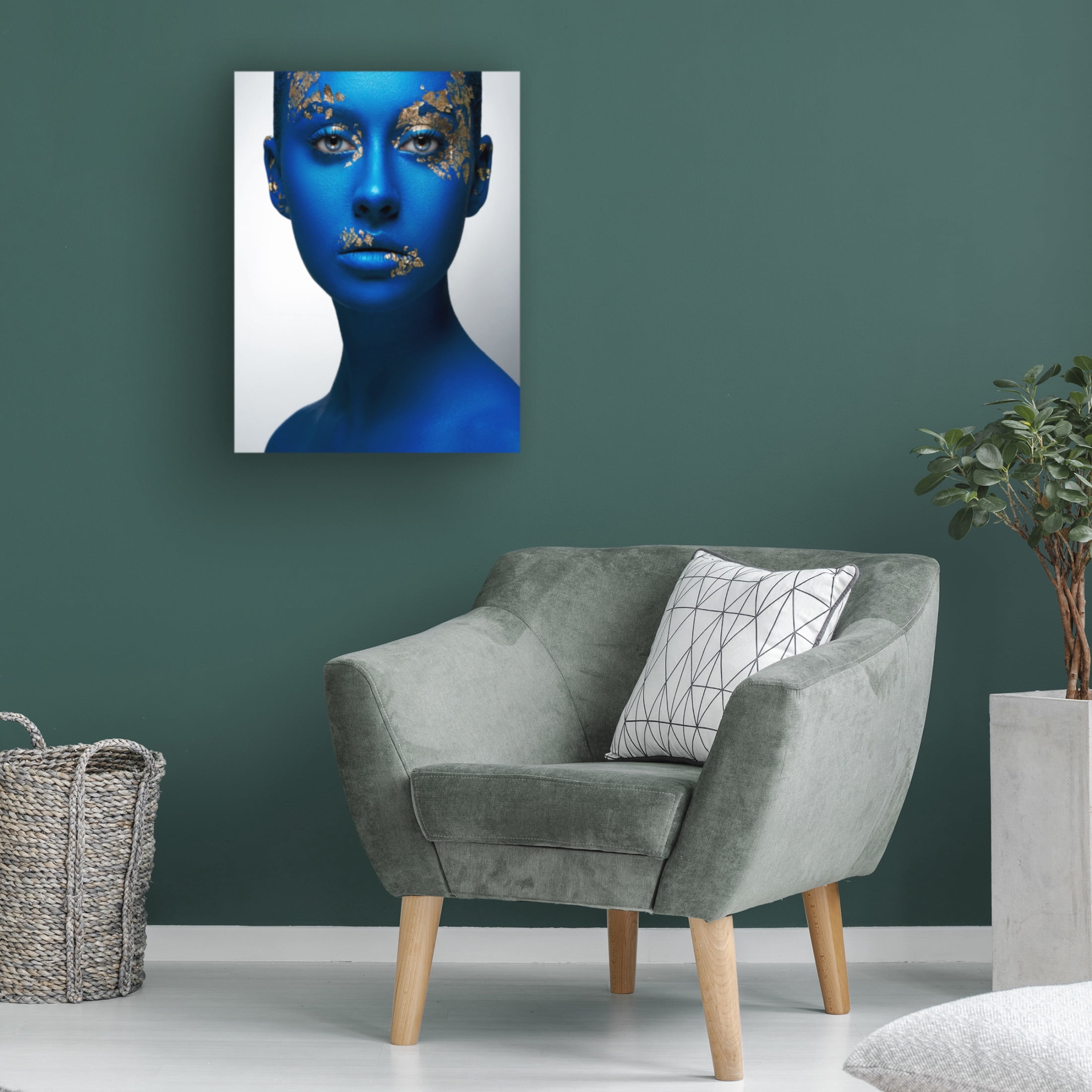 Canvas Wall Art - Alex Malikov 'Blue Gold' Wall Art for Living Room, Bedroom, or Office D?cor by Trademark Fine Art - 18 x 24 Inches
