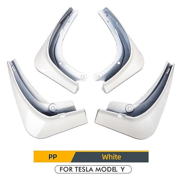 Mud Flaps Mudguards For Tesla Model 3 Y 2017-2021 2022 2023 Plastic Splash Guards Fender 4pcs/set Black White Carbon Fiber Color