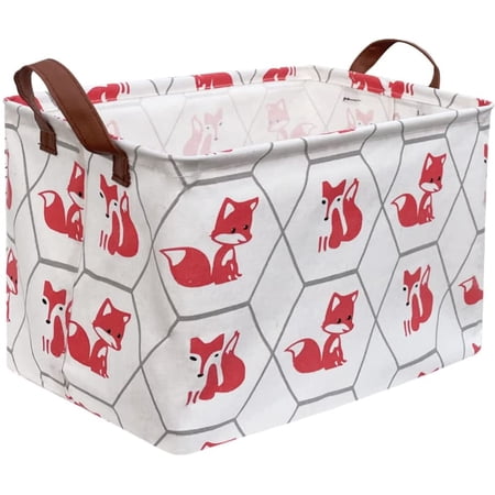 Essme Rectangular Football Storage Basket - Foldable Toy Bin With Handles For Kids Room Organizer