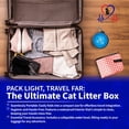 thumbnail image 3 of Pet Fit For Life - Vibrant Collapsible Travel Cat Litter Box - Portable, Foldable, Compact Design with Bonus Water Bowl - Ideal for Car & Camping - Reusable, Cats Safe - Coral, (16"x12"x5"), 3 of 7