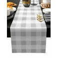 thumbnail image 2 of Grey Plaid Cotton Linen Table Runner 18 x 72 inch Spring Summer Farmhouse Buffalo Checkered Non-slip Rectangular Dining Table Decor for Wedding Party Holiday Dinner, 2 of 8