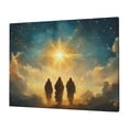 thumbnail image 3 of CozyNet Glowing Star Guiding Three Wise Men, Surrounded By Radiant Clouds Of Hope And Peace Wall Art Prints With Frame Canvas Perfect for Living Room & Bedroom, Ready to Hang, Wall Decor 12"x16", 3 of 10