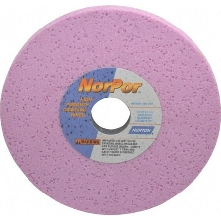 

Norton 7 Diam x 1-1/4 Hole x 1/2 Thick H Hardness 60 Grit Surface Grinding Wheel Aluminum Oxide Type 1 Medium Grade 3 600 Max RPM Vitrified Bond No Recess